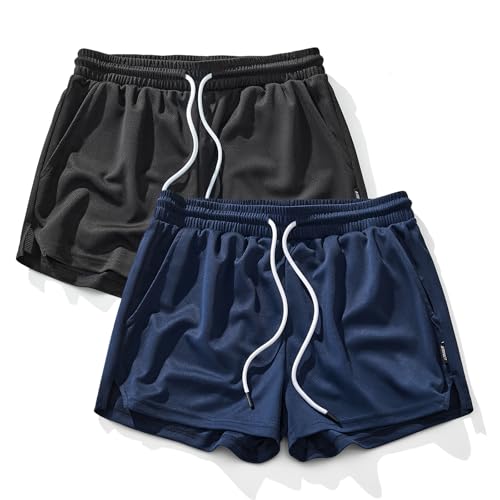 Short de course à pied séchage rapide en maille bleu marine XL