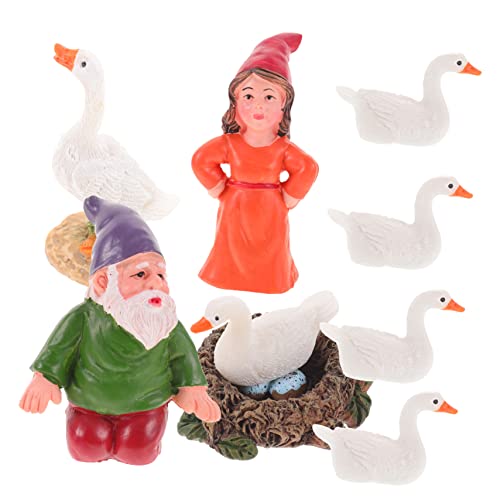 SEWOART Zwergenskulptur Aus Kunstharz Weißem Bart Gartendeko Gartenornament Draußen Terrasse Rasen Hof