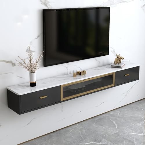 Console TV murale flottante élégante meuble compact Nero 120cm - 2