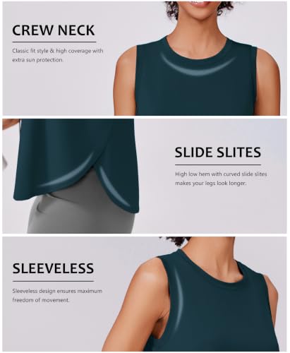 Image of PINSPARK Workout Tank Tops Woman Ice Silk UPF 50+ Athletic Yoga Shirts