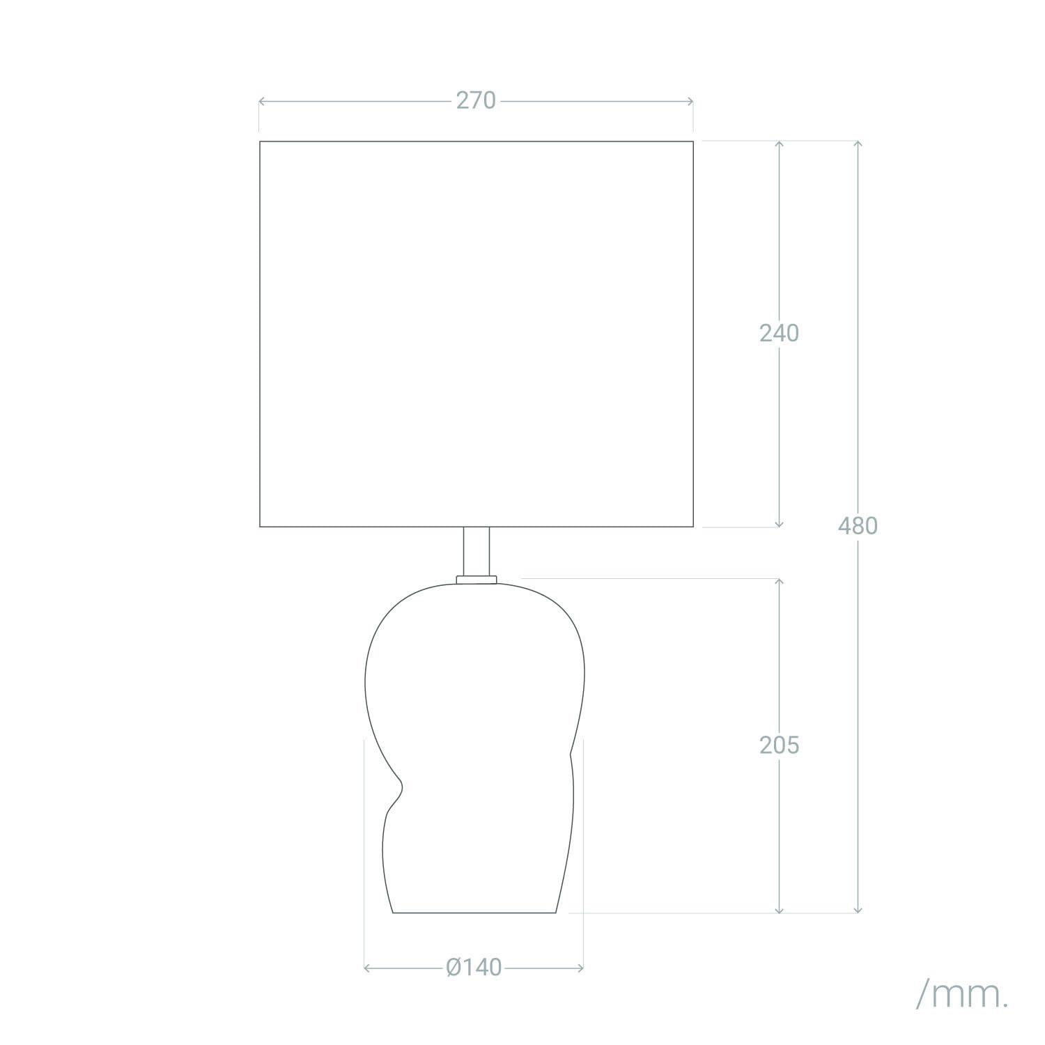 LEDKIA Lámpara de Mesa Cerámica y Tela Barta Blanco