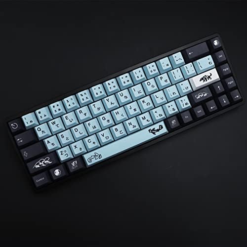 MIZHU Keycaps, 136 Set, PBT Cherry Profile, Sky Blue, Japanese Font, Gateron Kailh Cherry MX 104/87/75/61 60 Keyboard