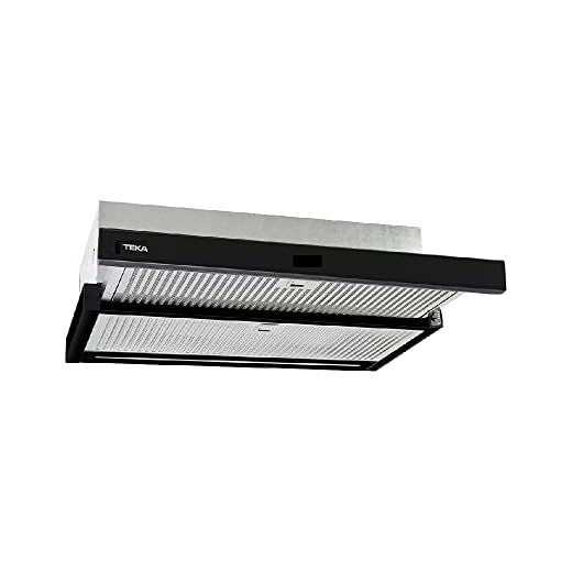 Teka Campana extraible | Modelo CNL 6415 PLUS | Cinco velocidades + intensiva | Capacidadd de extracción max:385 m³/h | Mandos electrónicos | Color Negro, 9 W, 64 Decibelios, Acero Inoxidable, 5