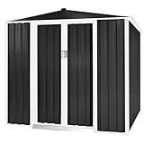 Solaura 6'x4' Outdoor Vented Storage Shed Garden Backyard Tool Steel Cabin (Grey)