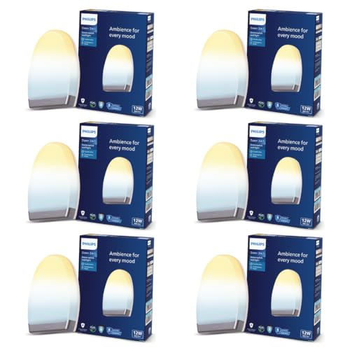 Image of PHILIPS 12W 3 Colours in 1 Decorative Wall Light | Dawn Silver Scene Switch Wall Light for Decoration | Colour : Tunable White, Pack of 6