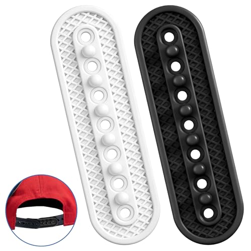 2 Pack Snapback Extender Hat Extender Hat Size Snapback Adjustable Hats Snap Buckle Fastener Silicone 7 Hole Cap Half Size Extenders for Baseball Caps Repairing Replacement
