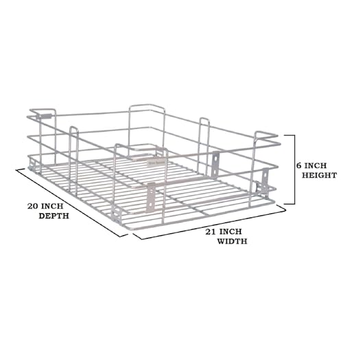 Image of BLOO BASKET 202modular kitchen accessories cabinet, 6-Piece Utensil Organizer, Stainless Steel, Silver (21 Inch Widths * 20 Inch Depths, WITH CHANNEL)