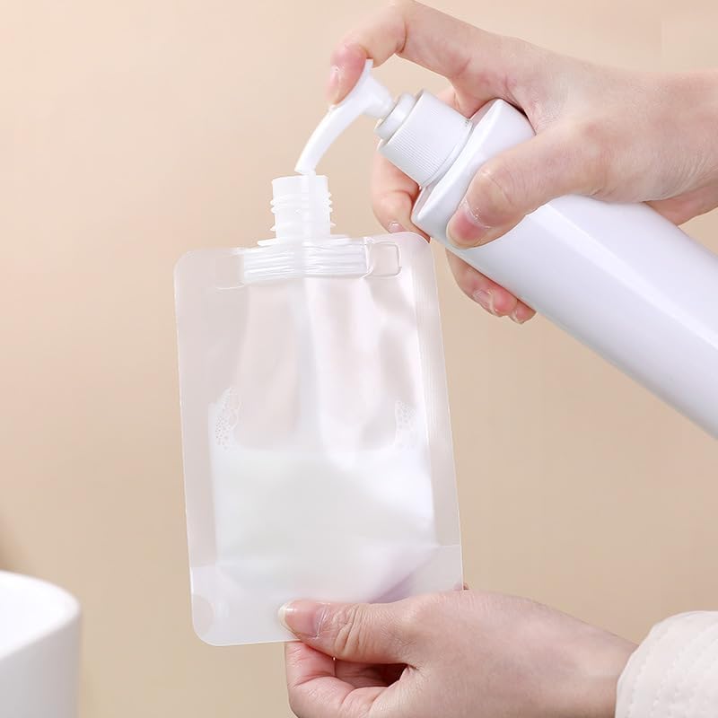 10Pcs Transparent Portable Fluid Packing Bags, New Travel Size Refillable Empty Squeeze Pouch, Premium Travel Pouches for Toiletry, Lotion Shampoo Shower Gel Squeezable Bags, Bags and Cases(30ml)