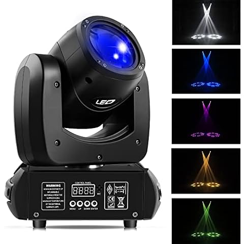 100W Moving Head Disco DJ Lights LED Spot Beam 8 Prism DMX-12CH Stage Lighting with 8 Rotating Gobos+12 Colors for Bar Club Halloween Christmas Wedding Party Lighting Effect Cover