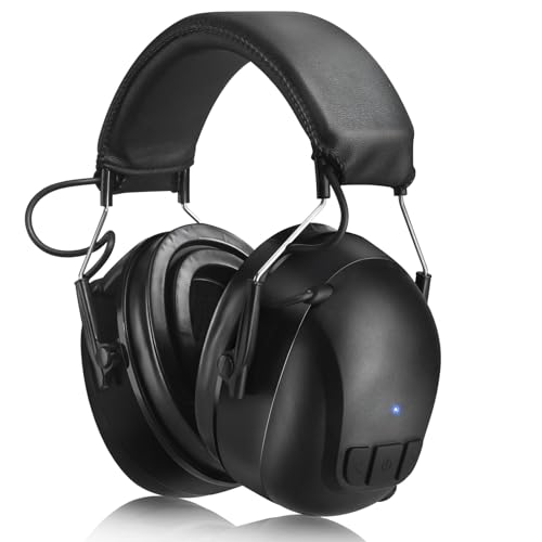 Gel Ear Pads Bluetooth 5.4 Gehörschutz-Kopfhörer mit 120h Spielzeit/integriertem Mikrofon, USB-C Wiederaufladbarer kabelloser Gehörschutz, 30dB Kapselgehörschutz, leise Arbeiten/Rasenmähen/Baustelle