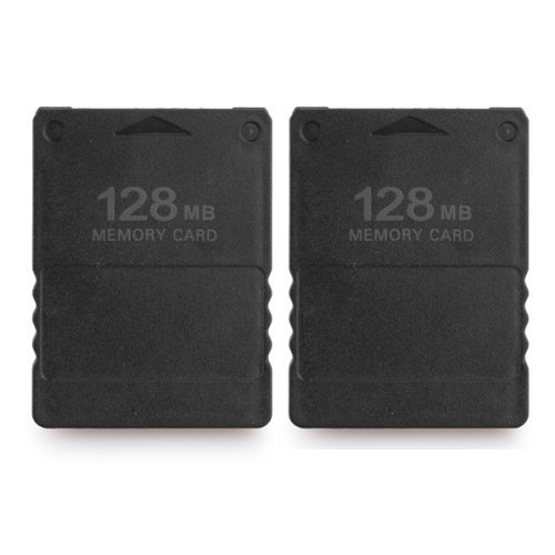 Hangqiao 2 x Carte Mémoire Memory Card 128Mo Noir pour Console PS2 Playstation2