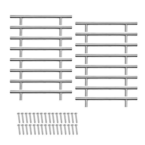 OFNMY 16 Pieza Tiradores de Armario de Acero Inoxidable Forma de T Mango para Cocina, Cuarto de Baño, Dormitorio o Sala de Estar