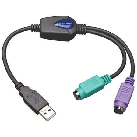 Tripp Lite USB to PS/2 Adapter - Keyboard and Mouse (A M to 2x Mini-Din6 F)(U219-000-R) Black