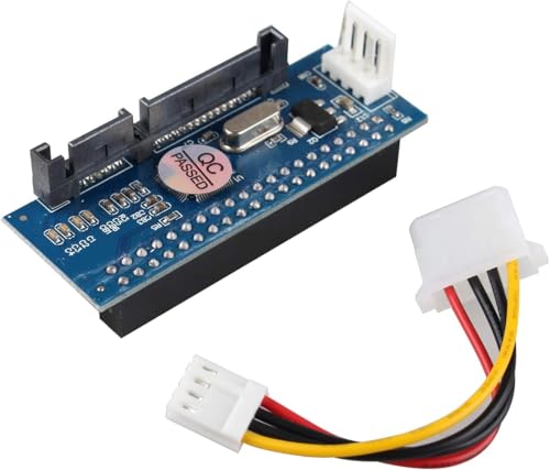 Adaptateur 3,5 IDE vers SATA avec Câble Alimentation 4 Broches – Convertisseur Disque Dur et Lecteur Optique – Compatible SATA 1/2/3, Windows & Linux –...