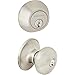 Schlage JC60V STR 619 Security Set Single Cylinder Deadbolt and J54 Keyed Entry Stratus Knob, Satin Nickel Finish