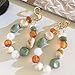 Beaded Phone Charm Mixed Color Plaid Stone Phone Chain Purse Charms Cute Keychain Wristlet Key Chain Accessories for Women Girl Resin Bag Charms for Handbags Cellphone Wrist Strap for Camera Keychains