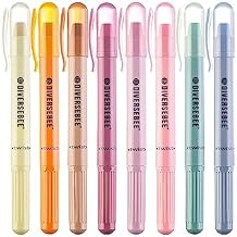 DIVERSEBEE Bible Highlighters and Pens No Bleed, 8 Pack Assorted Colors Gel Highlighters Set, Cute Bible Markers for Study Journaling School Supplies and Accessories Vintage