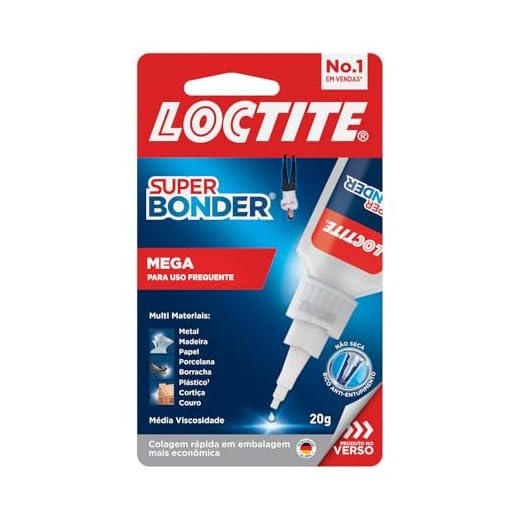 Loctite Super Bonder Mega, Adesivo instantâneo para reparos, Cola transparente para materiais diversos com acabamento profissional, 1x20g