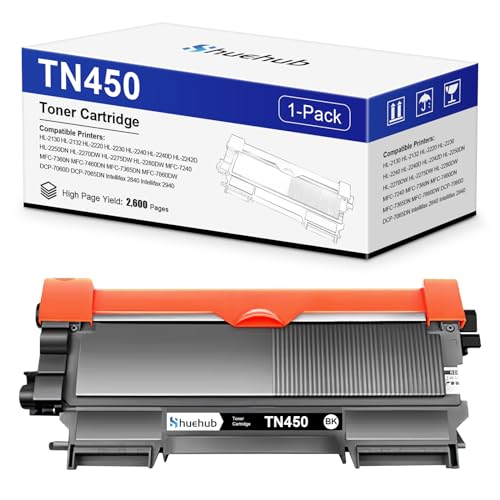 TN450 Black Toner Cartridge Replacement for Brother TN-450 TN420 TN-420 Toner for HL-2270DW HL-2230 HL-2240D HL-2280DW MFC-7360N MFC-7860DW DCP-7065DN Intellifax 2840 2940 Printer - 2,600 Pages