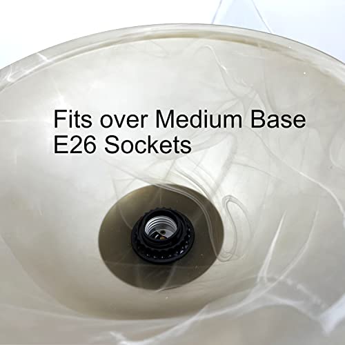 Lightaccents Alabaster White Glass Lamp Shade Replacement For Floor Lamp - Lamp Shade For Floor Lamps With Medium Base E26 Socket- Floor Lamp Shade - Floor Lamp Replacement Glass (White Marble) #TOP7