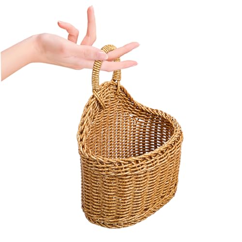 Cesta de almacenamiento colgante NOLITOY de cocina para ajos y jengibre en marrón natural 5