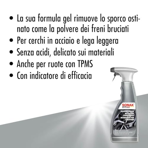 Sonax Detergente Per Cerchioni In Gel (500 Ml) Senza Acidi, Per Cerchi In Acciaio E Lega. Rimuove La Polvere Dei Freni, I Residui Di Olio E Lo Sporco Stradale | Art.N. 04292000 - 3