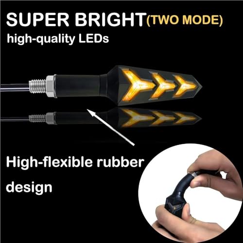 Feux arrière clignotants à eau moto bande LED séquentielle 12V pour tuning et sécurité - 4