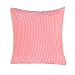 Throw Pillow Covers for Sofa Bedroom Car Corduroy Soft Soild Decorative Square Pillowcase-18''x18''-Single Piece-Pink