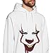 JILILY Male It Chapter 2 Pennywise Smile Graphic Fashion Hooded Hoodie Without Pocket White XXL