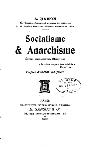 Socialisme et anarchisme (French Edition)