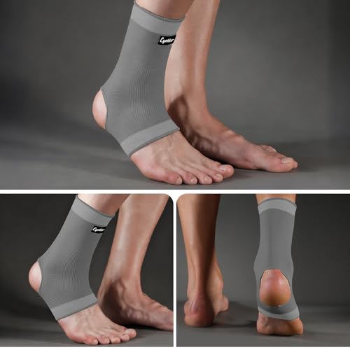 Image of eYotto Ankle Compression Sleeve, Ankle Brace Socks for Men & Women (1 Pair) | Non-slip, Lightweight,Breathable, Plantar Fasciitis, Sprain Relief, Breathable Foot, Ankle Compression Support for Swelling