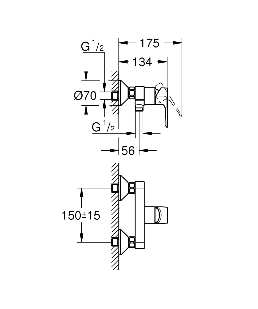 Grohe 23634001 Bauloop jednouchwytowa bateria prysznicowa, srebrna