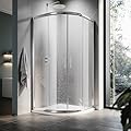 ELEGANT Corner Shower Door 36.7" D x 36.7" W x 72" H, Neo-Round Corner Shower Enclosure with 1/4 in. Clear Glass, Sliding Shower Door in Chrome, Shower Base Not Included