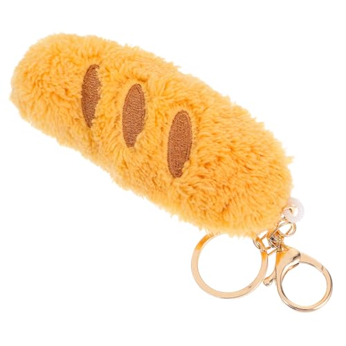 CTIRCHIU Porte-clés Peluche Baguette Réaliste Marron Finition Raffinée et Rembourrage en Coton Pp, Accessoire Portable et Mignon pour Paquet à Dos ou Paquet à Main