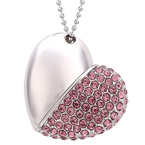 FeliSun 64GB Memoria Flash USB3.0 Flash Drive Corazon de Cristal Memoria USB Pendrive Impermeable USB Sticks Almacenamiento Externo para PC, Computadora portátil, Altavoz, TV, etc.