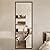 TheiaMo 65"×22" Wooden Full Length Mirror, Floor Mirror with Standing Holder Leaning/Hanging Mirror Wood Frame Large Wall-Mounted Mirror for Bedroom/Living Room, Brown Wood