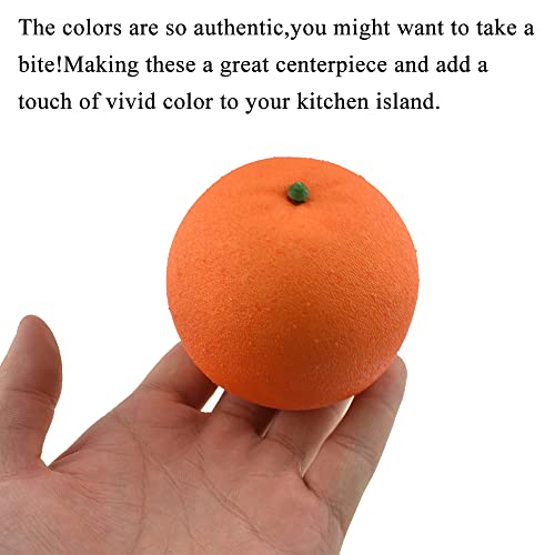 Hahiyo Artificial Orange Fruits Realistic Texture Vibrant Colors Authentic Detailed Lifelike Fake Decorative Fruits 4 Pcs For Dining Room Office Weddings Table Party Photoshoot Theater Show #TOP3