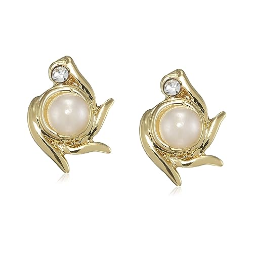 Estele 24KT Brass with Pearl Love Stud Earrings for Girls, Gold (B08D7MT1XS) Amazon Price History, Amazon Price Tracker