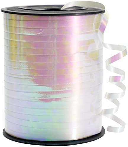 PartyWoo Rose Gold Ribbon, 500 Yard Curling Ribbon for Crafts, Iridescent Crimped Ribbon, Shiny Metallic Ribbon for Gift Wrapping, Ribbon for Balloons String, Hair, Florist Flower (1 Roll)