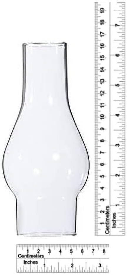 B&P Lamp SMALL 2 1/8 Inch Base by 6 1/2 Inch Tall Clear Glass Chimney for Oil Lamps and Antique Style Lighting