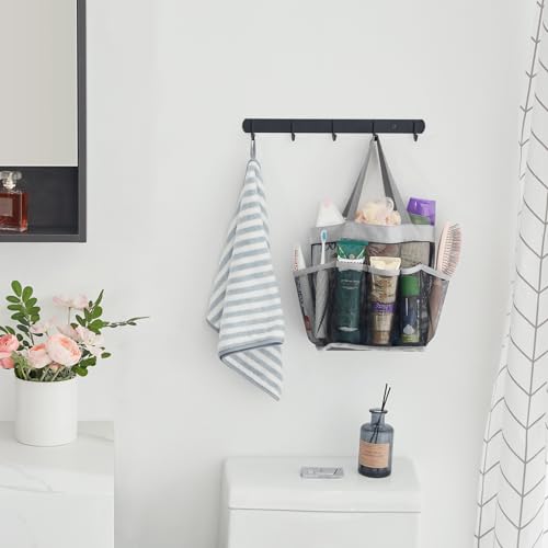 Lifewit Mesh Shower Caddy Freestanding Portable Shower Tote Bag for College Dorm, Bathroom, Gym, Travel, Quick Dry Hanging Shower Organizer with 7 Storage Pockets for Toiletry Essentials, Grey by Lifewit - Image 7