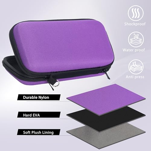 Image of Wolfteeth Smell Proof Hard EVA Travel Case for Battery Pen Pods Charger, Portable Storage Pouch with Odor Resistance, Durable Protective Holder (Purple, Empty Case Only)