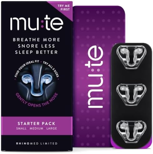 Rhinomed Mute Nasal Dilator for Snore Reduction, Assorted | Anti-Snoring Aid Solution | Improves Airflow | Comfortable Nose Vent