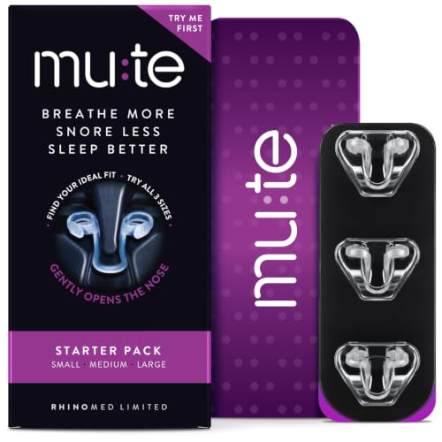 Image of Rhinomed Mute Nasal Dilators for Sleep, Snoring Solution, Starter, 3 Sizes | 75% Snore Less, Nasal Strip Alternative, Internal Nasal Dilator, Anti Snoring Device, 38% More Air, Drug-Free, Medical-Grade