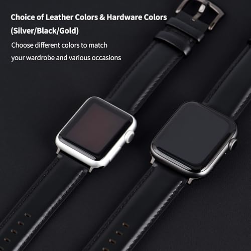 CORROPELLE Leather Watch Band Compatible with Apple Watch 42mm 41mm 40mm 38mm for Men Women, Elegant Top Grain Leather Watch Strap Replacement Band for iWatch Series 11 10 9 8 7 6 5 4 3 2 1 SE3 SE2 SE by CORROPELLE - Used condition - Image 5