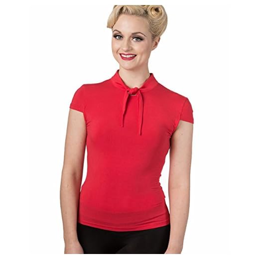 Banned Dancing Days ba Blusa vintage para mujer - Free Ride Blusentop Rojo L, rojo rojo, L