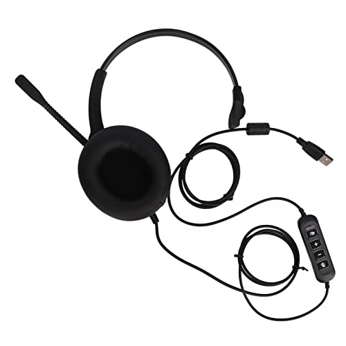 AKLOSIPY Cuffie USB Monofoniche da Ufficio con Microfono e Funzione di Riduzione del rumore: Comode Cuffie Auricolari Monolaterali per PC e Call Center ()