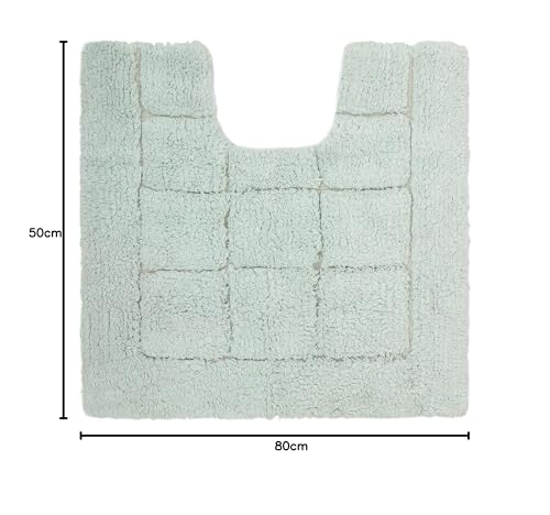 Image of THE HOME TALK Cotton Bathmats | Water Absorbent Runners | Regular Striped Rugs | Floor Mats for Kitchen, Bathroom & Sink | Ultra Soft Mats | Non-Slip Store (Dusky Blue 2, 50x80 CM)