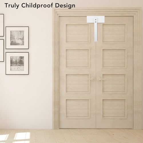 Metal Bifold Door Lock, 1 1/8in, 1 3/8in Thick Bifold Door Child Safety Lock, Keep Children and Pets Away from Danger - Image 2