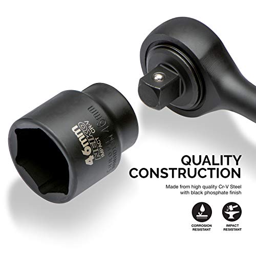 Neiko 02499A 3/4" Drive Jumbo Master Impact Socket Set, 27 Piece Shallow Socket Assortment | Standard Sae And Metric Sizes & 02448A 1/2" Drive Master Impact Socket Set, 65Piece Deep #TOP2